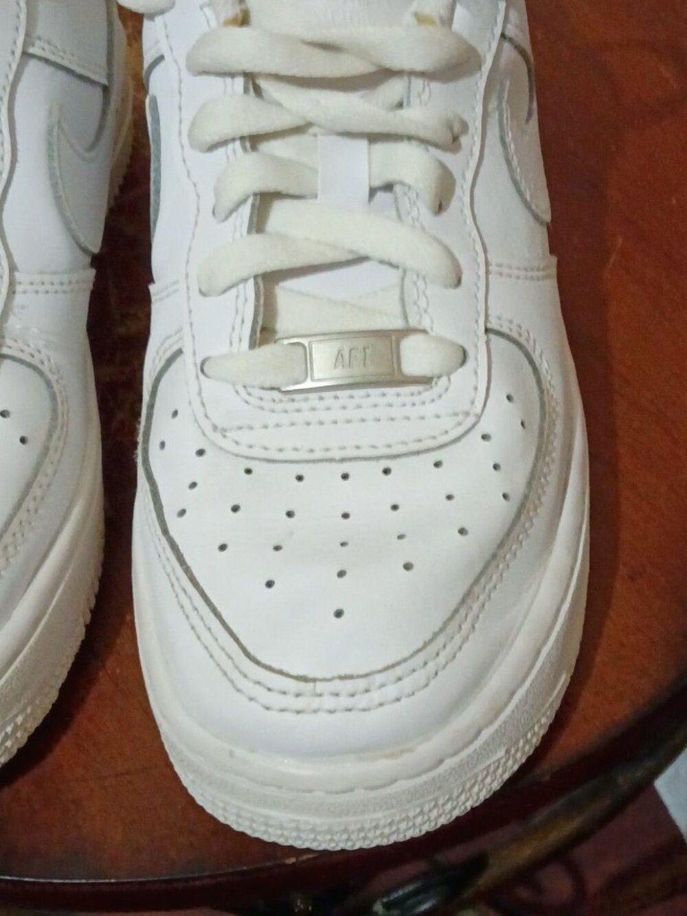 Nike Air Force 1 Low White Leather Lace Up Sneakers Kids Size 3.5Y DH2920-111 - Picture 8 of 14